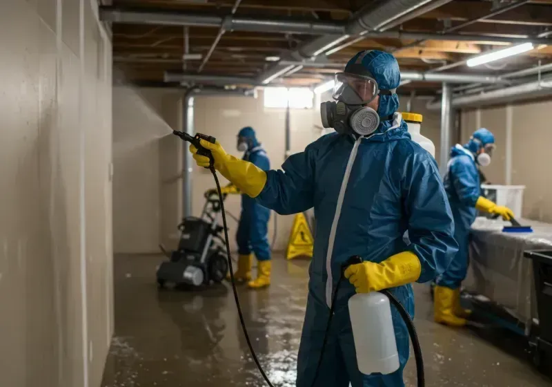 Basement Sanitization and Antimicrobial Treatment process in East La Mirada, CA